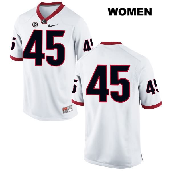 Georgia Bulldogs Women's Luke Ford #45 NCAA No Name Authentic White Nike Stitched College Football Jersey GAH8856FV